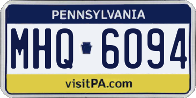 PA license plate MHQ6094