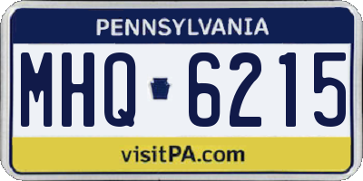 PA license plate MHQ6215