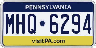 PA license plate MHQ6294
