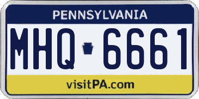 PA license plate MHQ6661