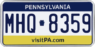 PA license plate MHQ8359