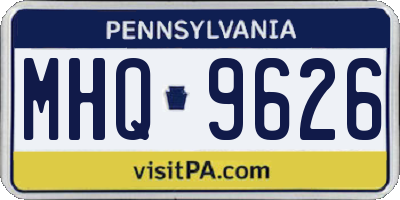 PA license plate MHQ9626