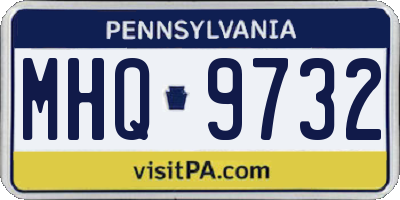 PA license plate MHQ9732