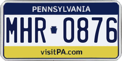 PA license plate MHR0876