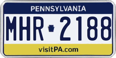 PA license plate MHR2188