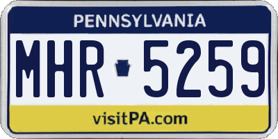 PA license plate MHR5259