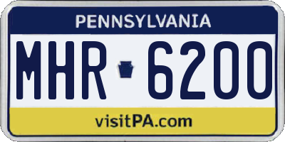 PA license plate MHR6200