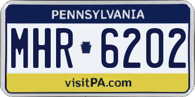 PA license plate MHR6202