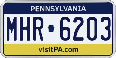 PA license plate MHR6203