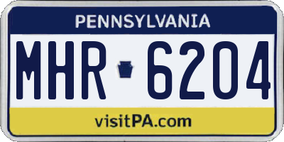 PA license plate MHR6204
