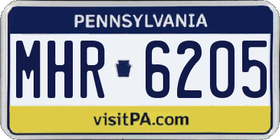 PA license plate MHR6205