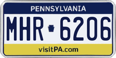 PA license plate MHR6206