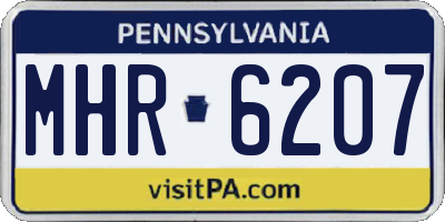 PA license plate MHR6207