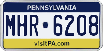 PA license plate MHR6208