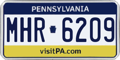 PA license plate MHR6209