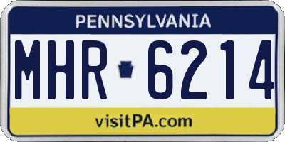 PA license plate MHR6214