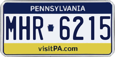 PA license plate MHR6215