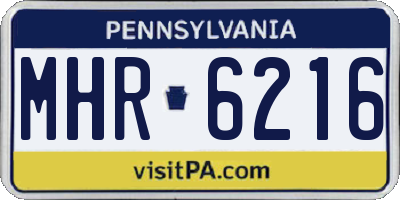 PA license plate MHR6216