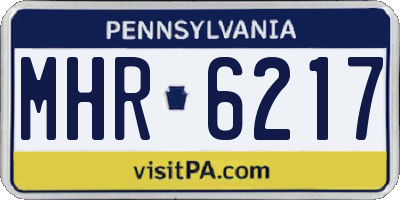 PA license plate MHR6217