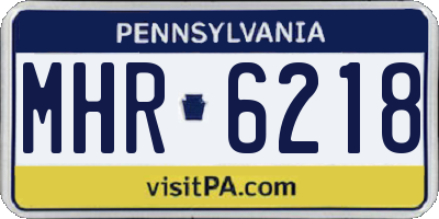 PA license plate MHR6218