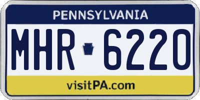 PA license plate MHR6220