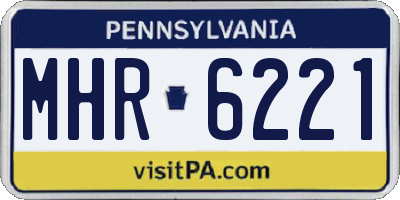 PA license plate MHR6221