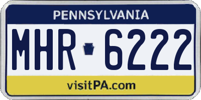 PA license plate MHR6222