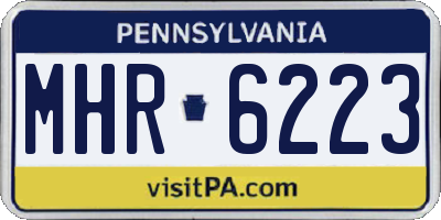 PA license plate MHR6223