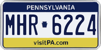 PA license plate MHR6224