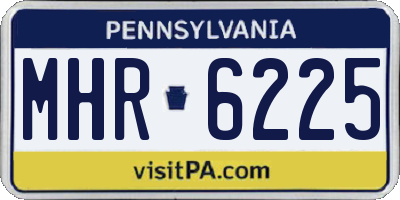 PA license plate MHR6225