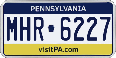 PA license plate MHR6227