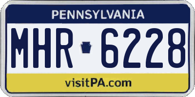 PA license plate MHR6228