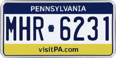 PA license plate MHR6231