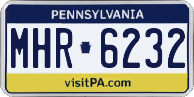 PA license plate MHR6232