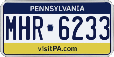 PA license plate MHR6233