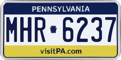PA license plate MHR6237
