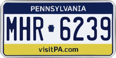 PA license plate MHR6239