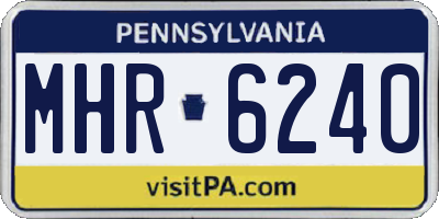 PA license plate MHR6240