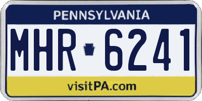 PA license plate MHR6241