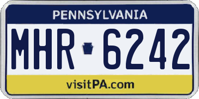 PA license plate MHR6242