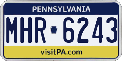 PA license plate MHR6243