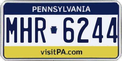 PA license plate MHR6244