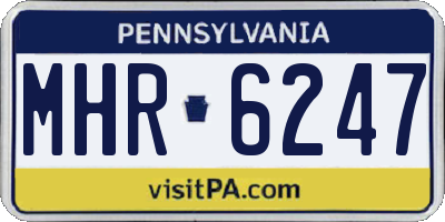 PA license plate MHR6247