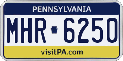 PA license plate MHR6250