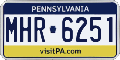 PA license plate MHR6251