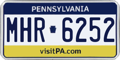 PA license plate MHR6252