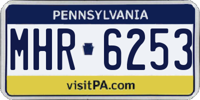 PA license plate MHR6253