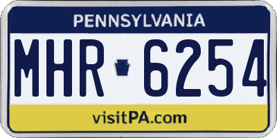 PA license plate MHR6254