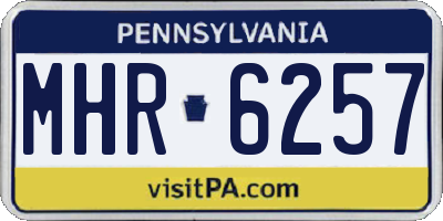 PA license plate MHR6257