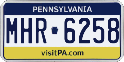 PA license plate MHR6258